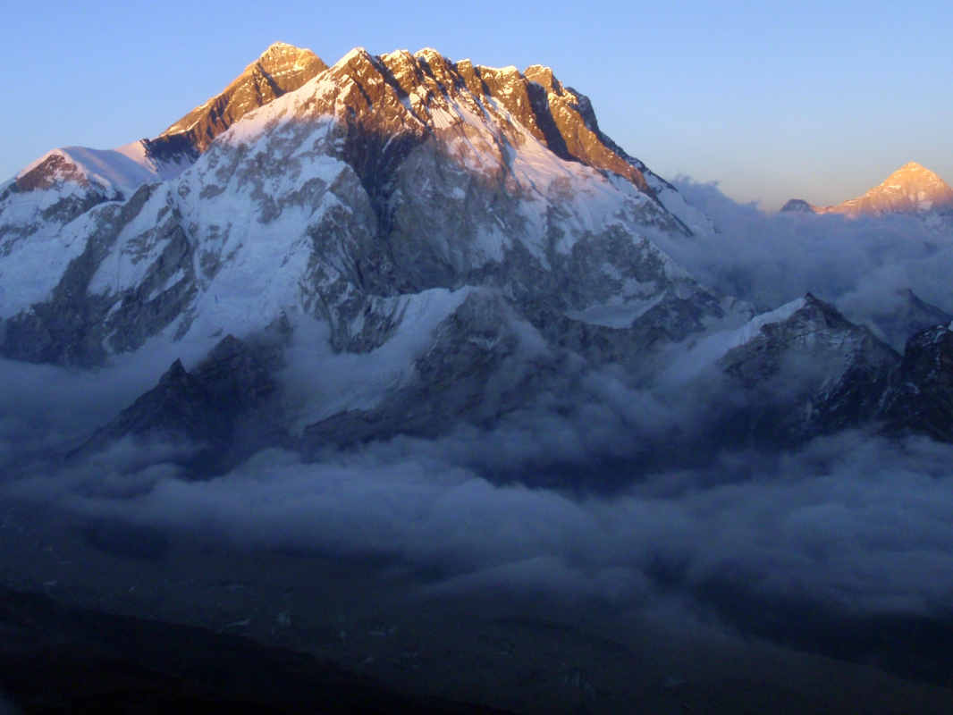 Everest at sunset from Lobuche high camp
